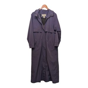 LL Bean Purple Raincoat Full Length Trench Coat